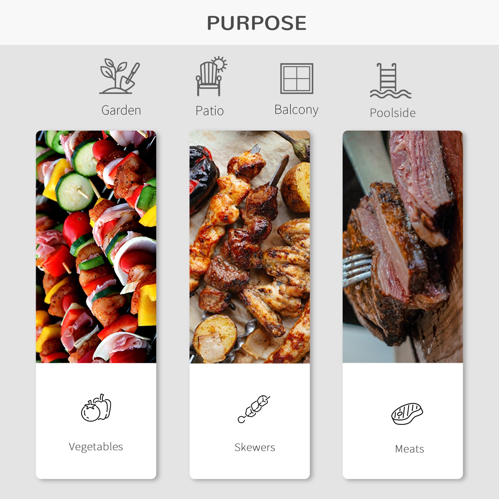 Outsunny Charcoal Grill 22" Portable Steel Outdoor BBQ Picnic Smoker Heat Control Black