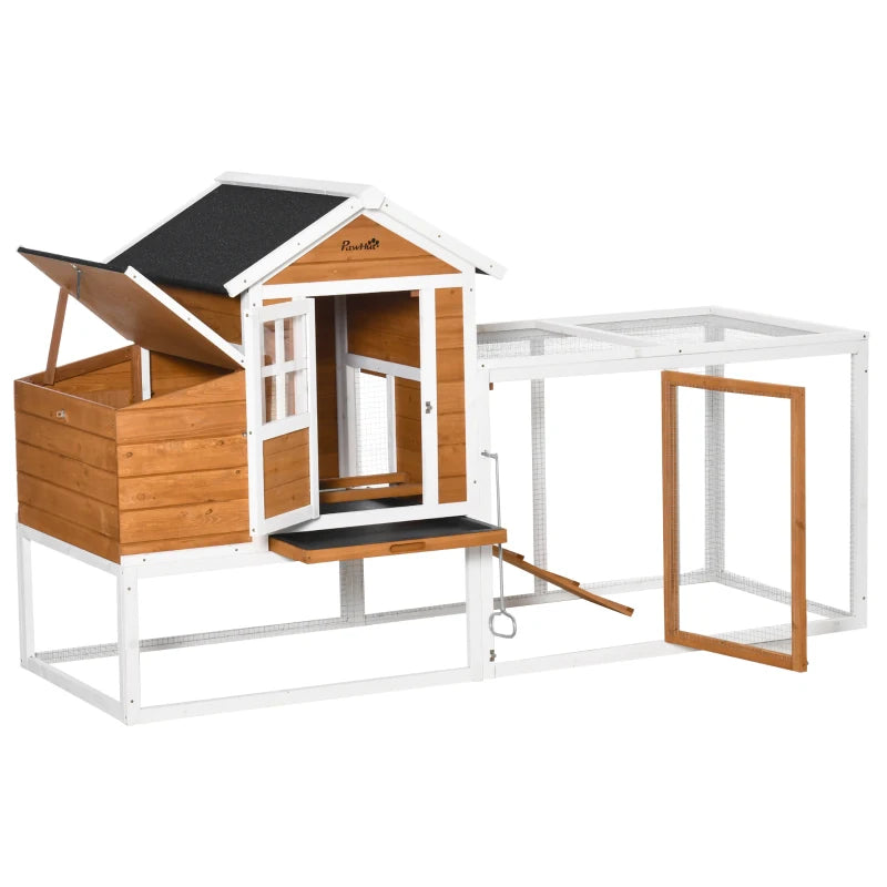 Chicken Run Waterproof Large Chicken Coop with Nesting Box for 2-4 Chickens, Orange and White