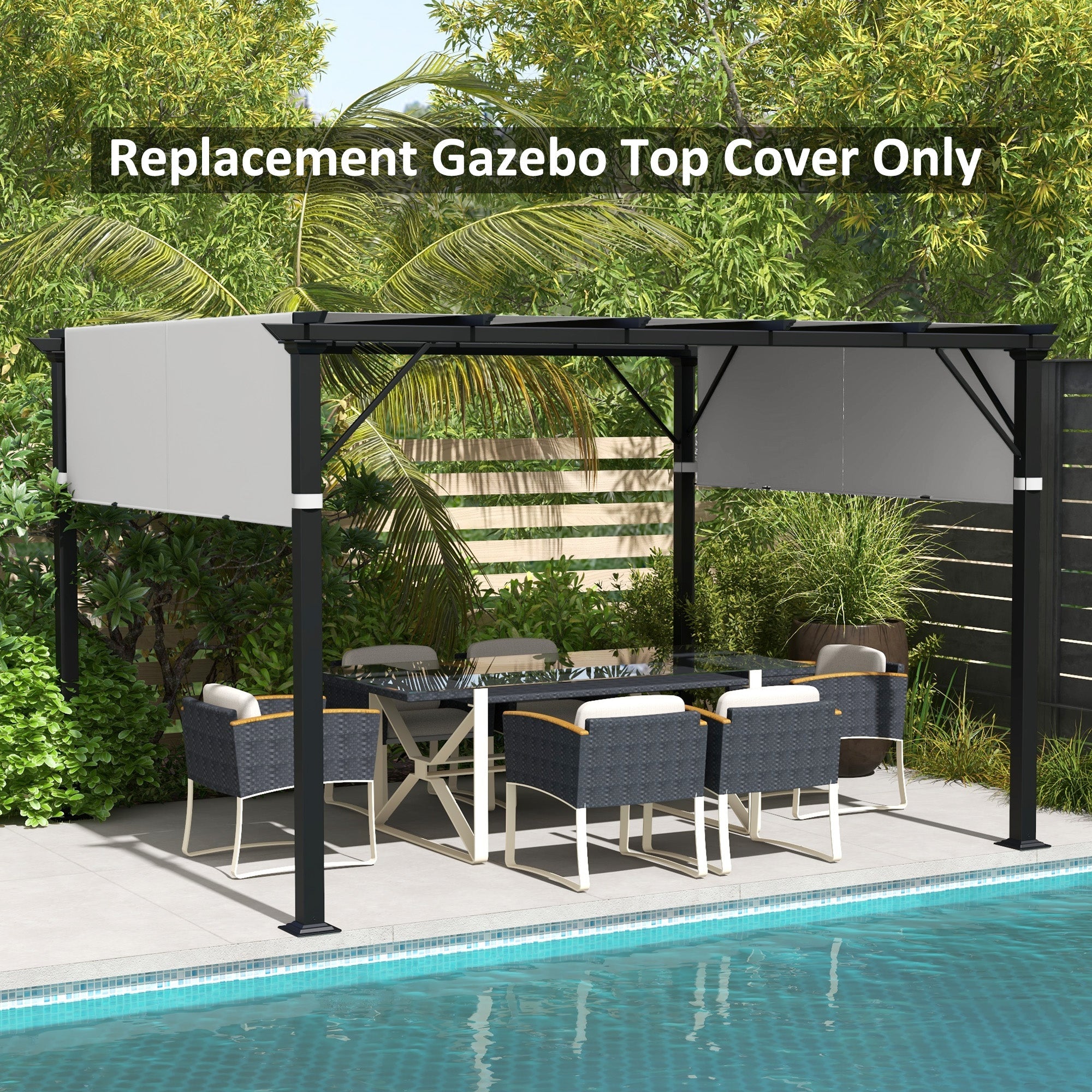 Outsunny UV-Resistant Pergola Canopy 2-Pack, Easy Install, Light Grey, Ideal for 10x10 Ft Pergola