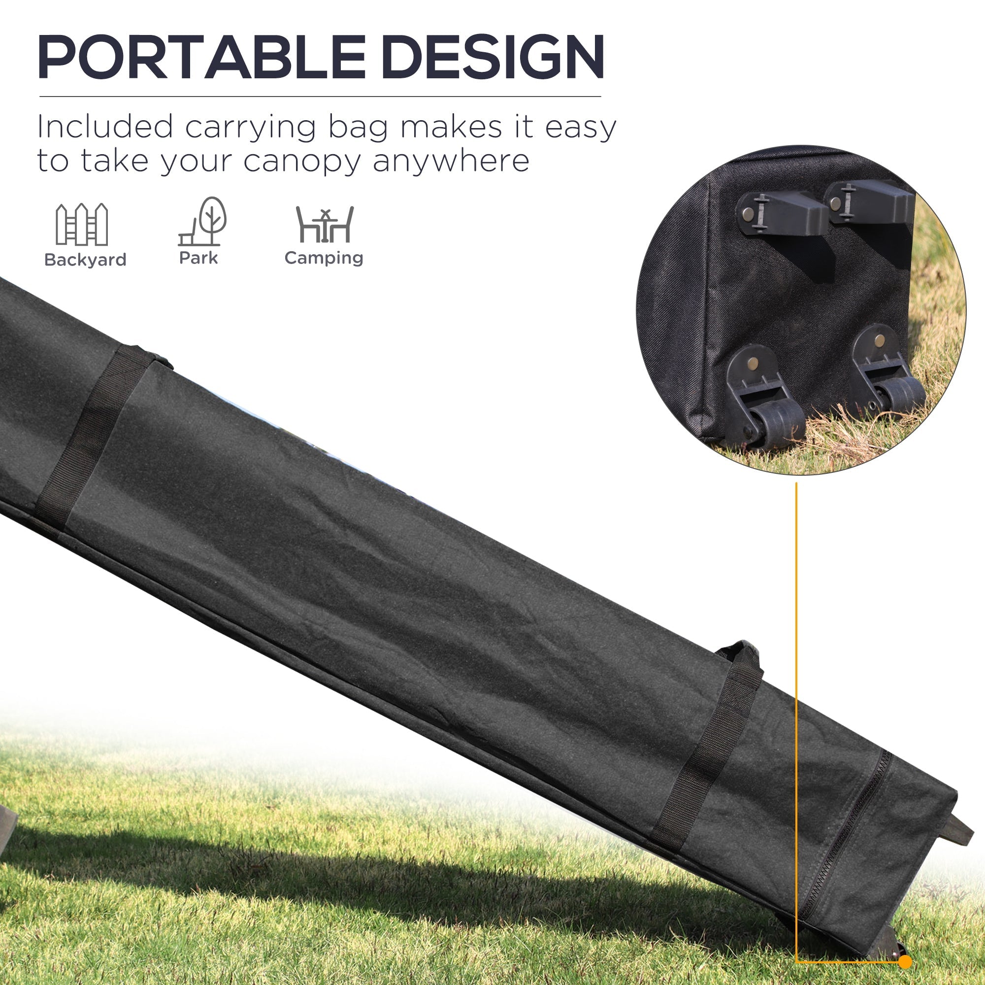 Outsunny 20'x10' Pop Up Canopy Tent Folding Instant Shelter Gazebo Removable Sidewalls Windows Sand Weights Bags