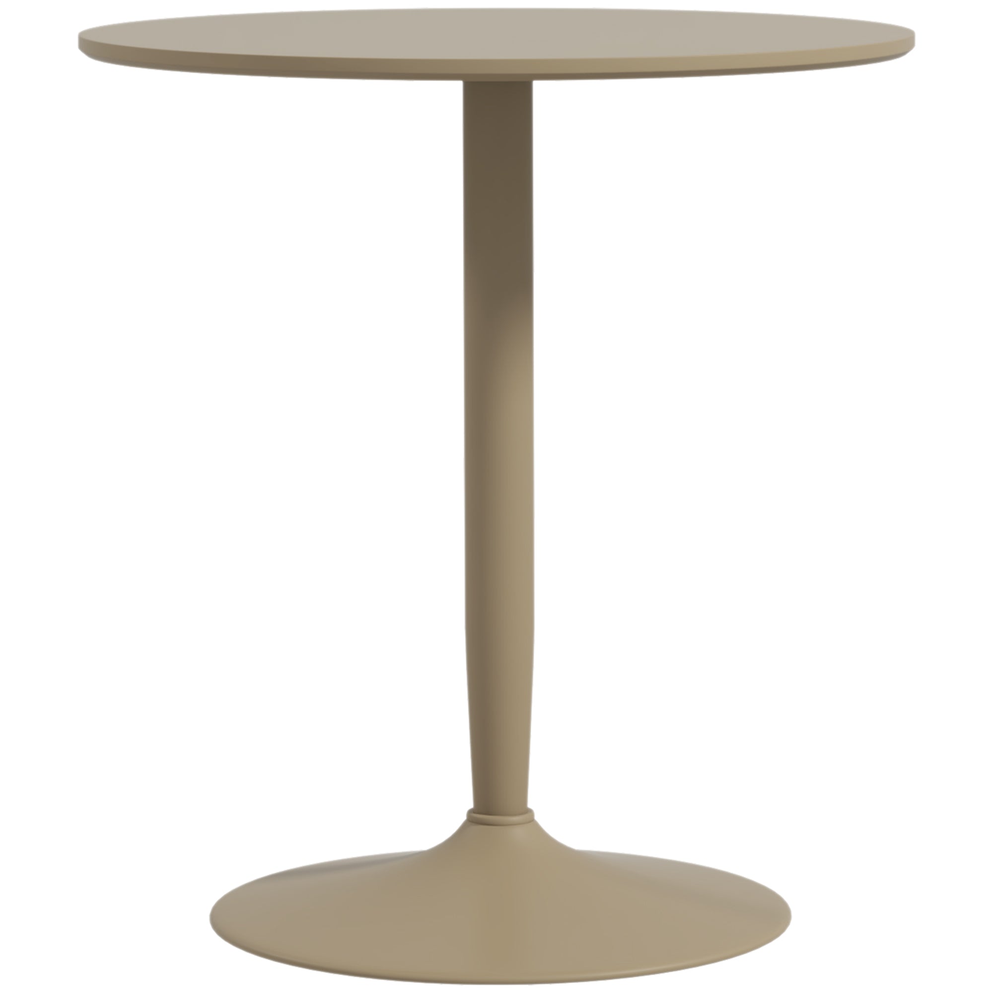 HOMCOM Modern Round 2 Person Dining Table Steel Base for Living Room Light Brown