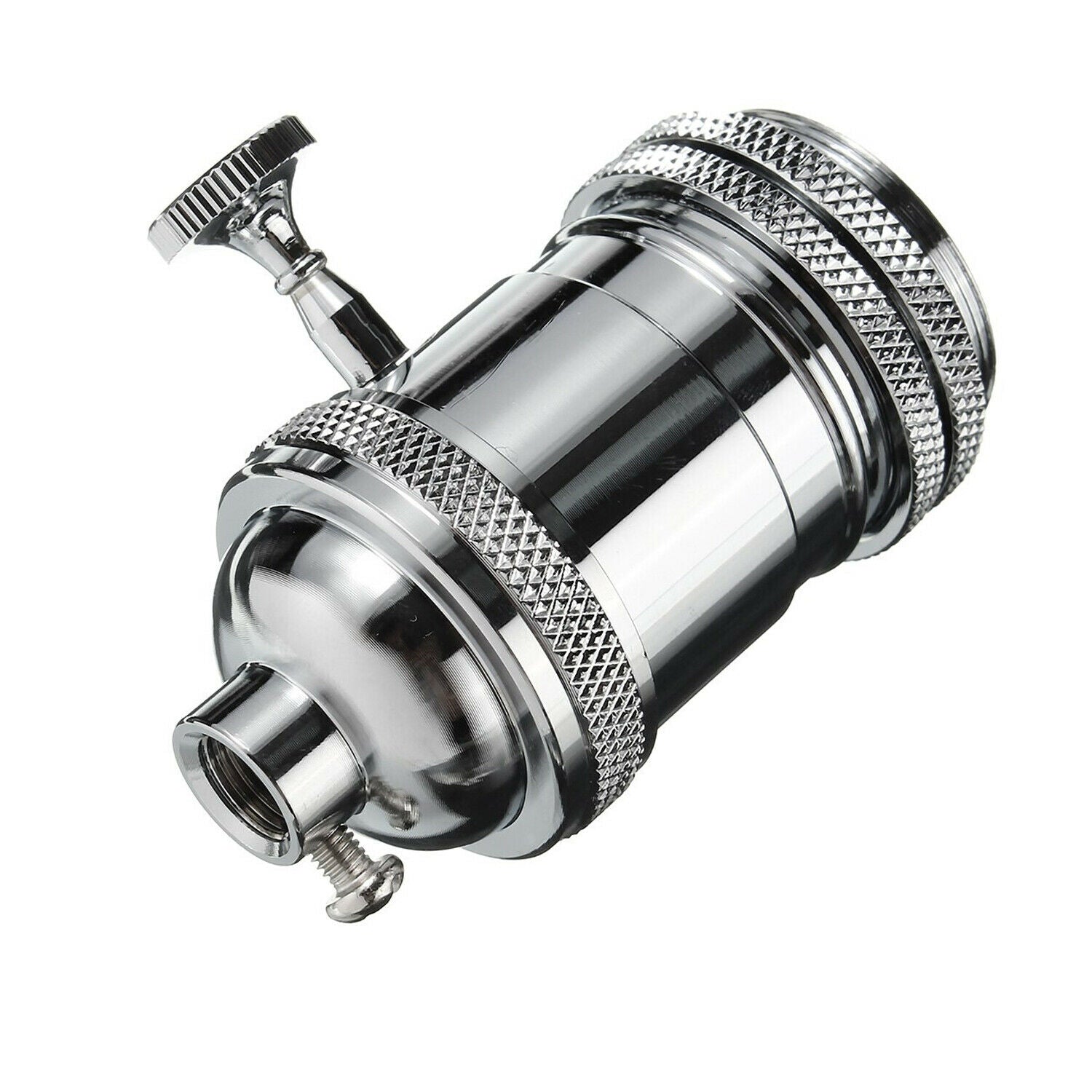 Vintage Metal Bulb Socket Lamp Holder With Switch And Screw~1753