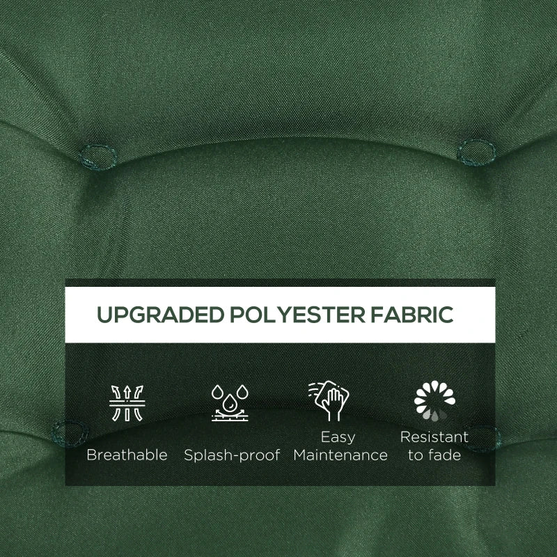 6-Piece Seat Cushion Replacement, Outdoor Patio Chair Cushions Set with Ties, Button Tufted, Dark Green