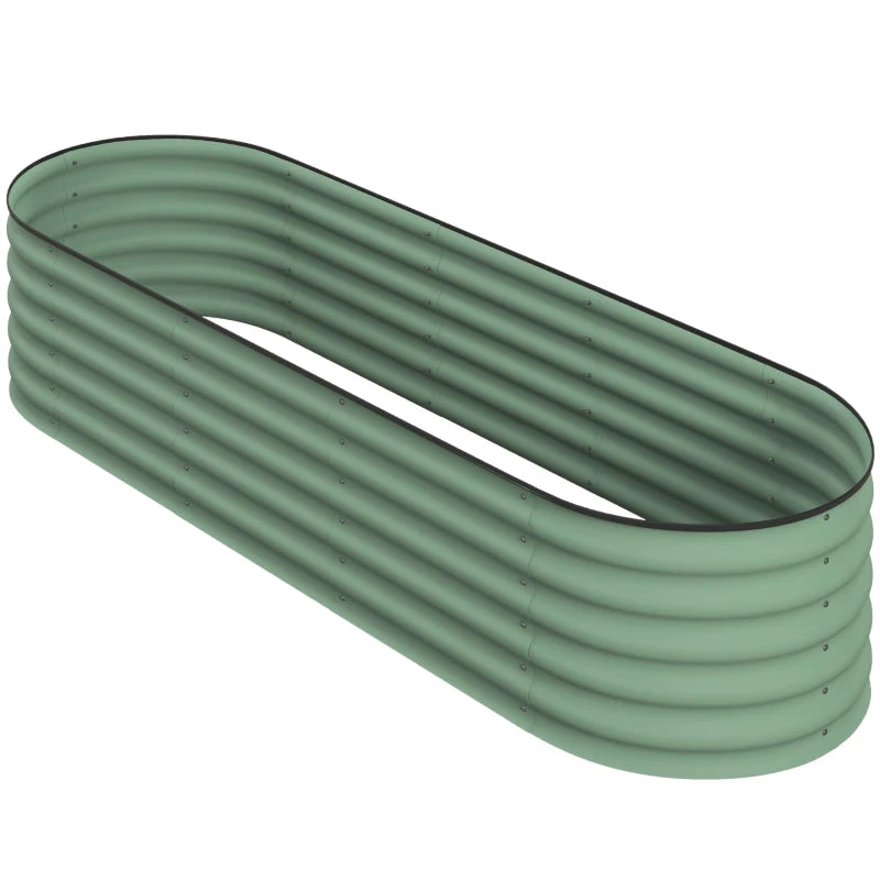 6.5 x 2 x 1.5 FT Galvanized Steel Raised Garden Bed, Metal Garden Bed Planter Box with Safety Edging, Green