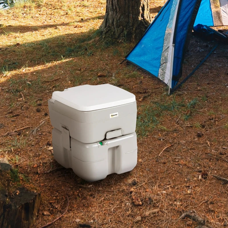 Porta Potty, 5.3 Gallon Portable Toilet with Level Indicator and Anti-Leak Pump for Camping, Boating, Hiking, Travel, RV