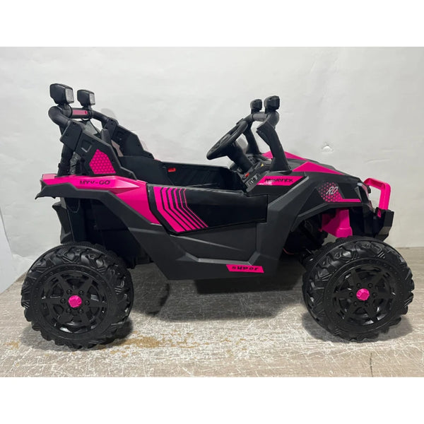 24V 2-Seater Kids Electric UTV Ride-On Truck – Dual 120W Motors, Remote Control, 4-Wheel Suspension & Storage Bed