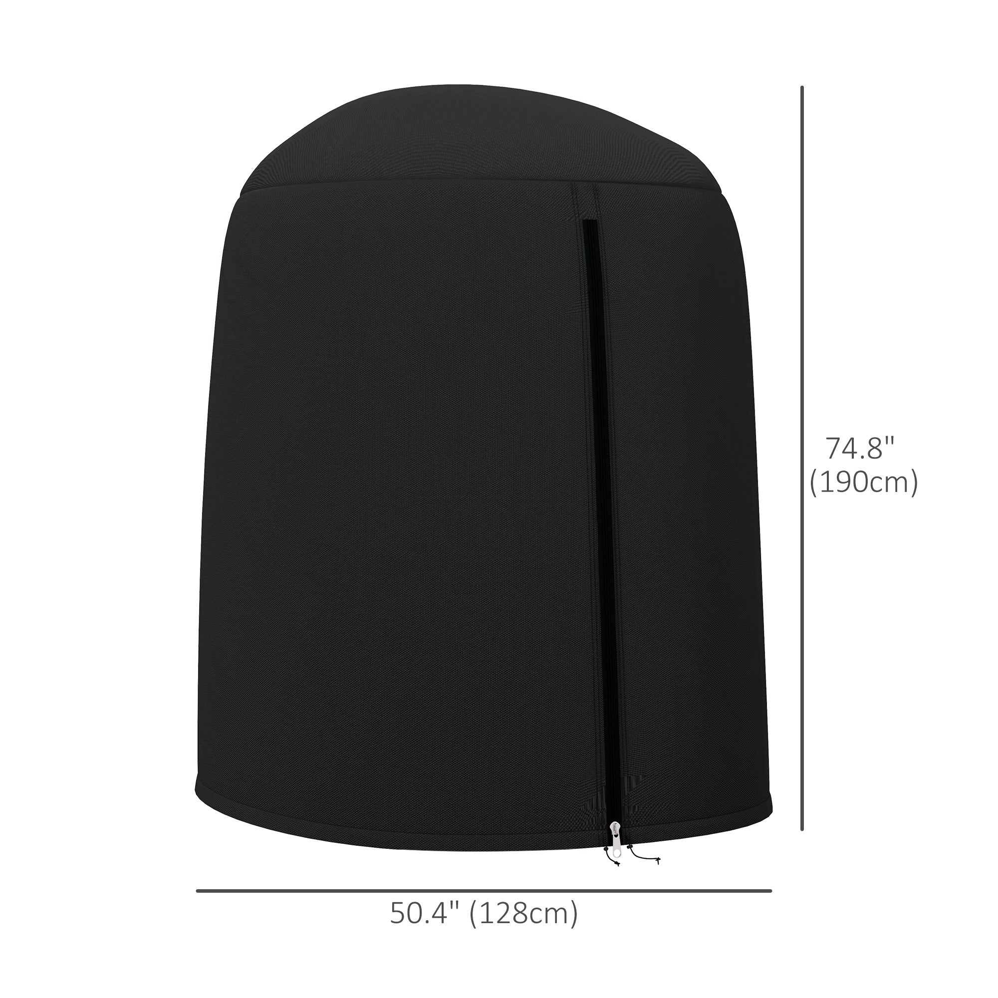 Outsunny Egg Chair Cover Waterproof 420D Oxford Fabric Anti-Dust UV Protection Furniture Protector for Stand Black