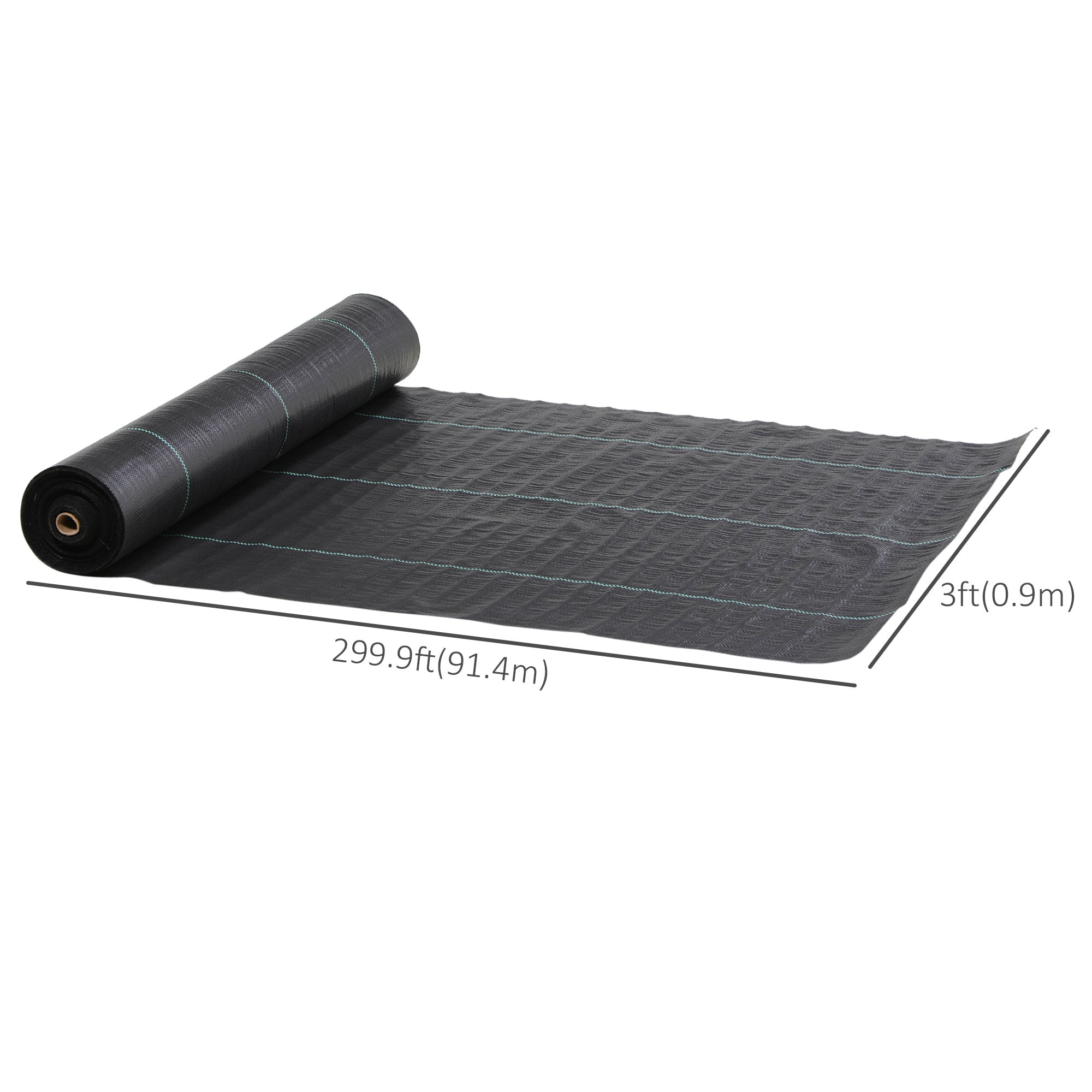 Outsunny Durable Landscape Fabric 3ft x 300ft Weed Barrier for Enhanced Garden Weed Control Heavy-Duty Easy Installation 3.5oz