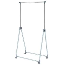 Folding Extendable Metal Garment Rack Clothes Hanging Rod with Lockable Wheels - Free Shipping