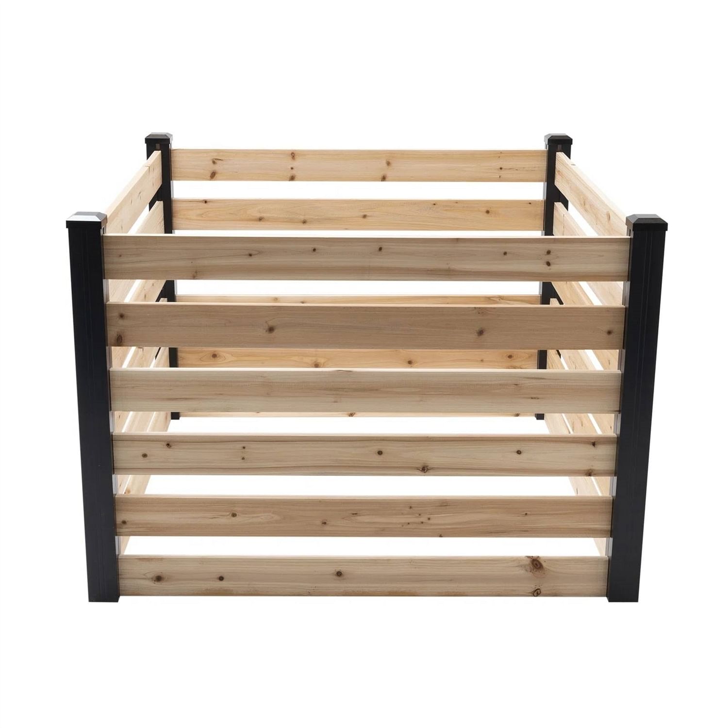 244 Gallon Outdoor Cedar Wooden Compost Bin in Natural Black Wood Finish - Free Shipping
