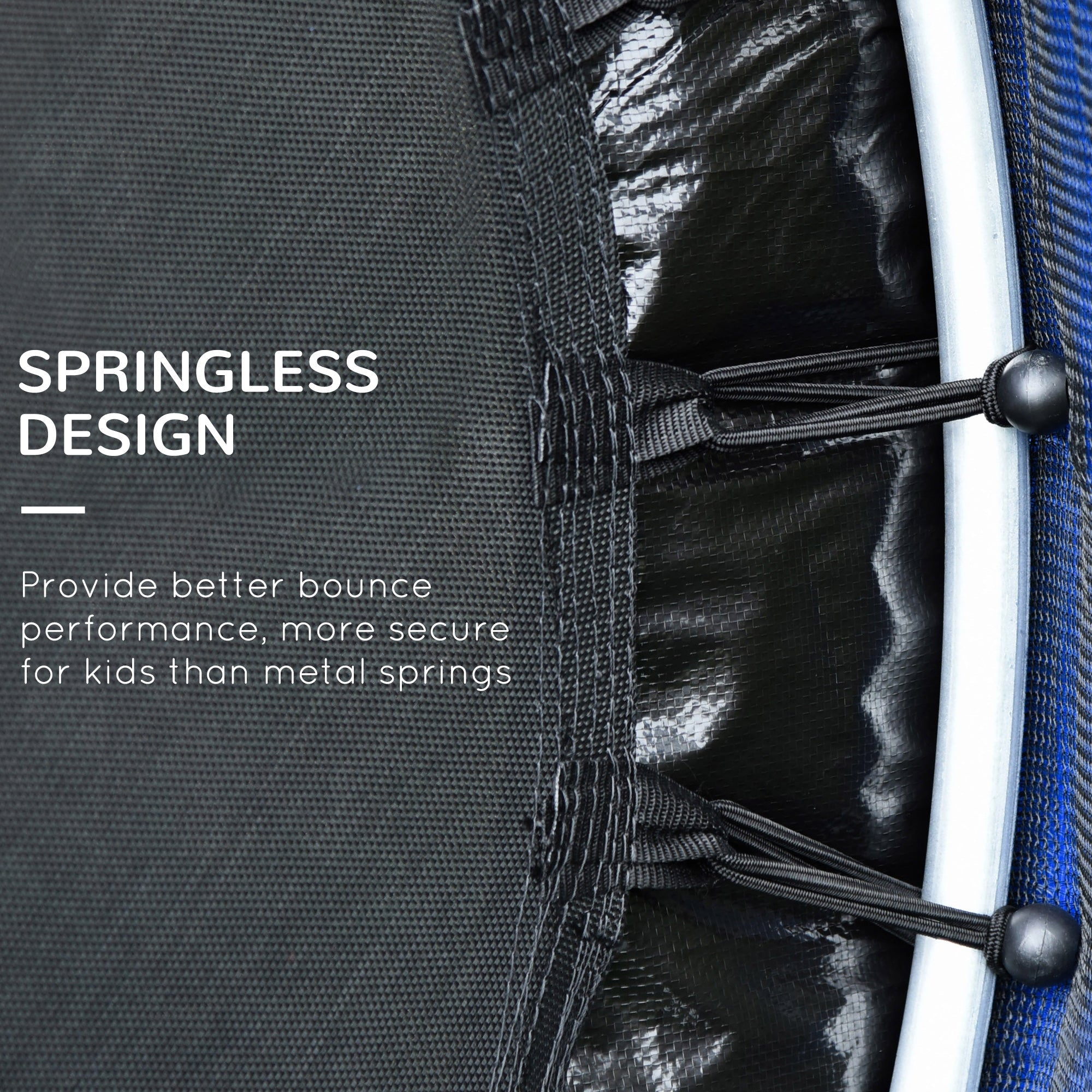 Outsunny 55" Kids Trampoline Enclosure Net Steel Frame Indoor Round Bouncer Rebounder 3-6 Years Blue Toy