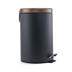 Elama 12 Liter Stylish Grey and Copper Soft Pedal Office, Kitchen and Bathroom Trash Bin - Free Shipping