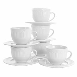 Elama Charlotte 6 Piece Mug Set in White - Free Shipping