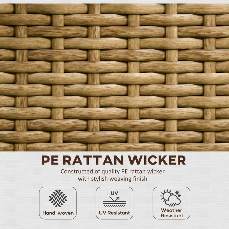 Raised Garden Bed with Lattice Trellis, Rattan Outdoor Planter with Storage for Garden, Patio, Balcony, Sand Brown