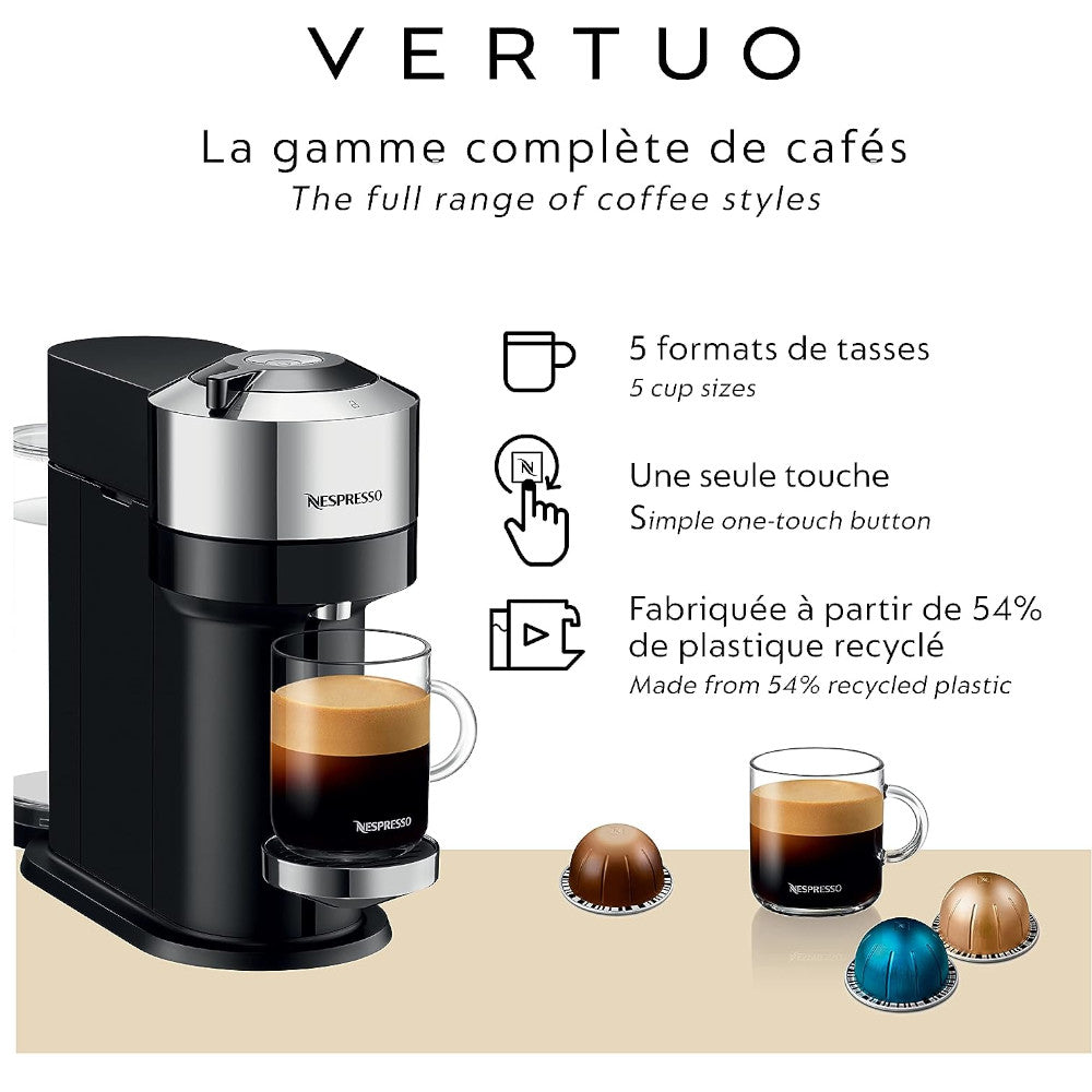 NESPRESSO ENV120 Vertuo Next Chrome - Factory serviced with Home Essentials Warranty