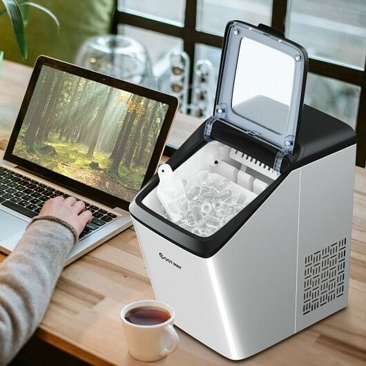 Stainless Steel Ice Maker 33Lbs/ 24Hrs Self-Clean Function with Scoop - Free Shipping