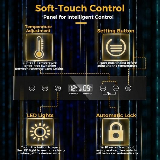 21 Bottle Compressor Wine Cooler Refrigerator with Digital Control - Free Shipping