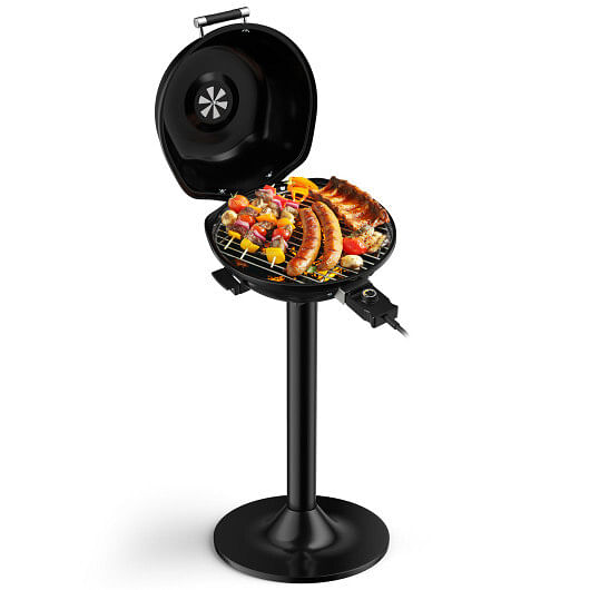 1600W Portable Electric BBQ Grill with Removable Non-Stick Rack-Black - Free Shipping