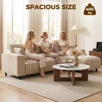 L-Shaped 4-Seater Sectional Sofa with Reversible Chaise, Spring Cushions & 2 Pillows