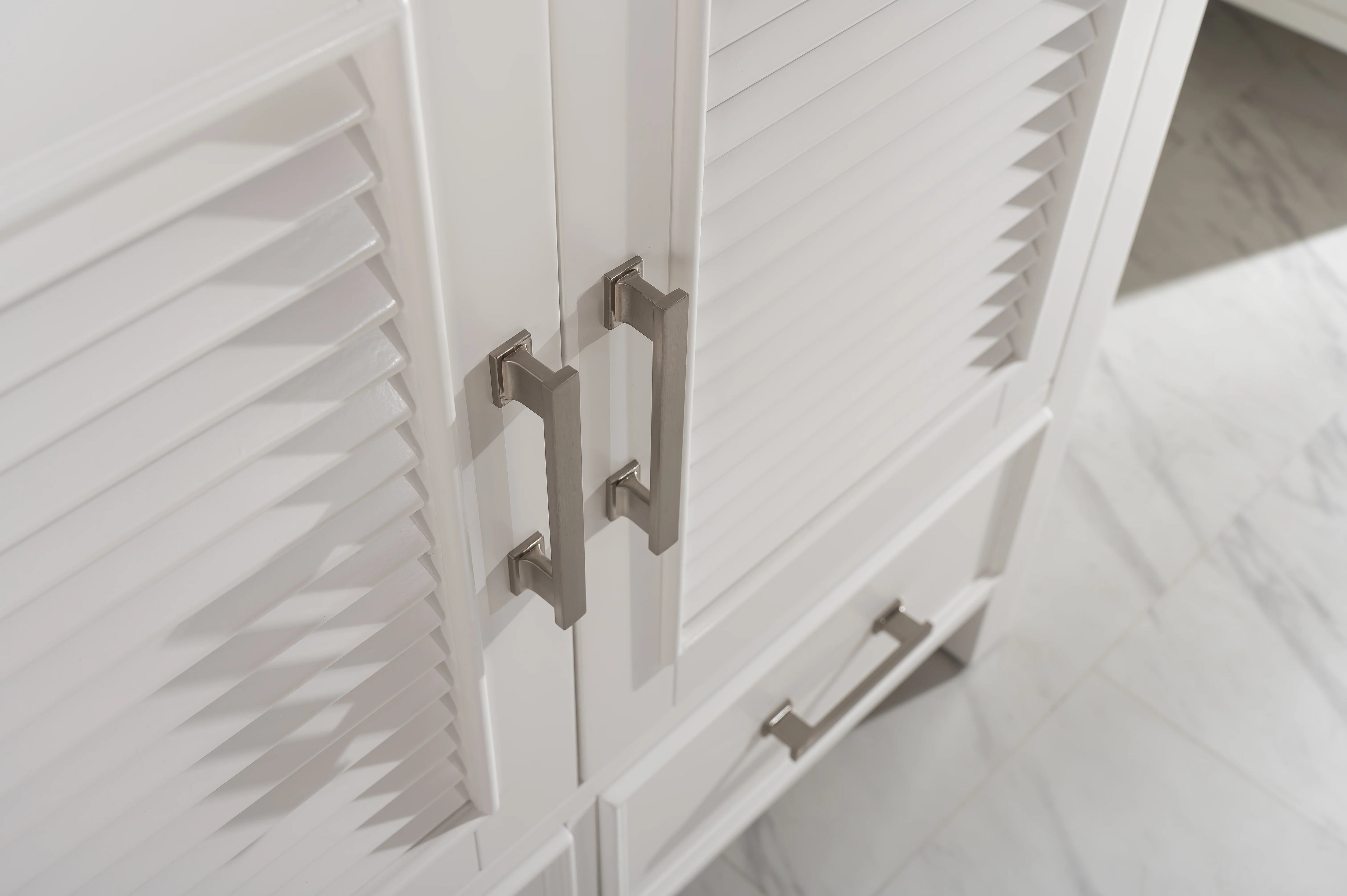 Estate 102" Double Sink Bathroom Vanity Modular Set with White Quartz Top