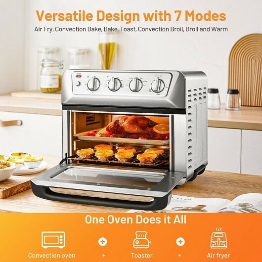 21.5 Quart 1800W Air Fryer Toaster Countertop Convection Oven with Recipe - Free Shipping