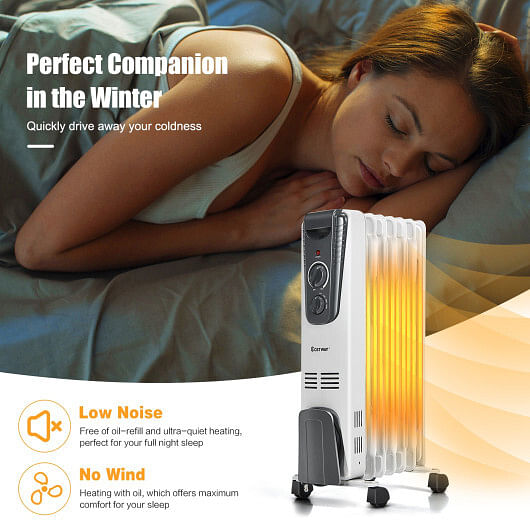 1500W Electric Space Heater with Adjustable Thermostat - Free Shipping