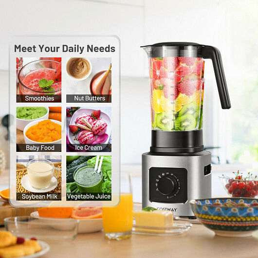1500W 5-Speed Countertop Smoothie Blender with 5 Presets and 68oz Tritan Jar-Silver - Free Shipping