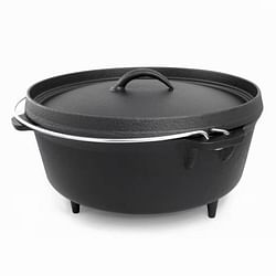 6-Quart Durable Cast Iron Dutch Oven with Lid and Metal Handle - Free Shipping