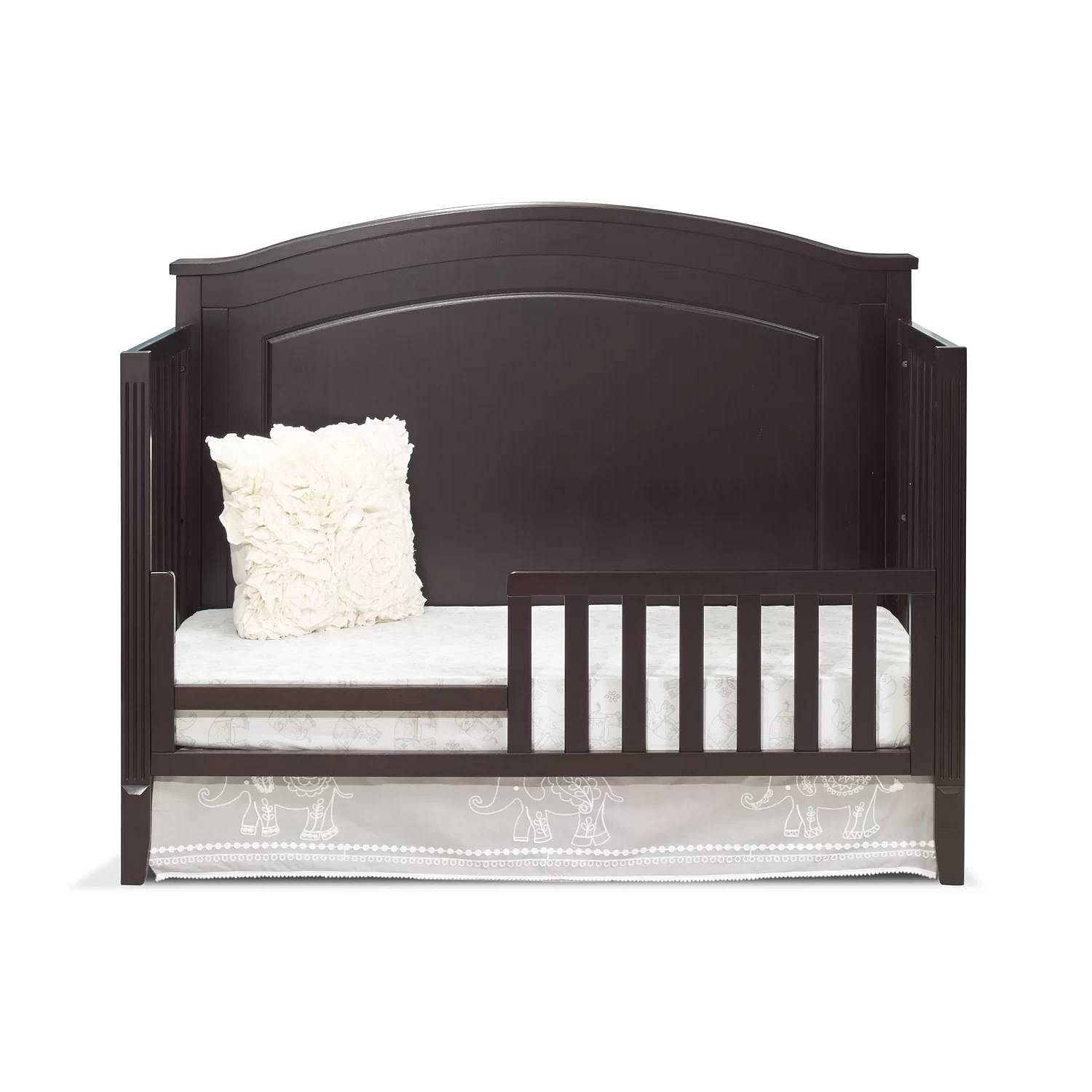 SF Home Solid Wood Toddler Bed Rail in Espresso Finish - Crib Sold Separately - Free Shipping
