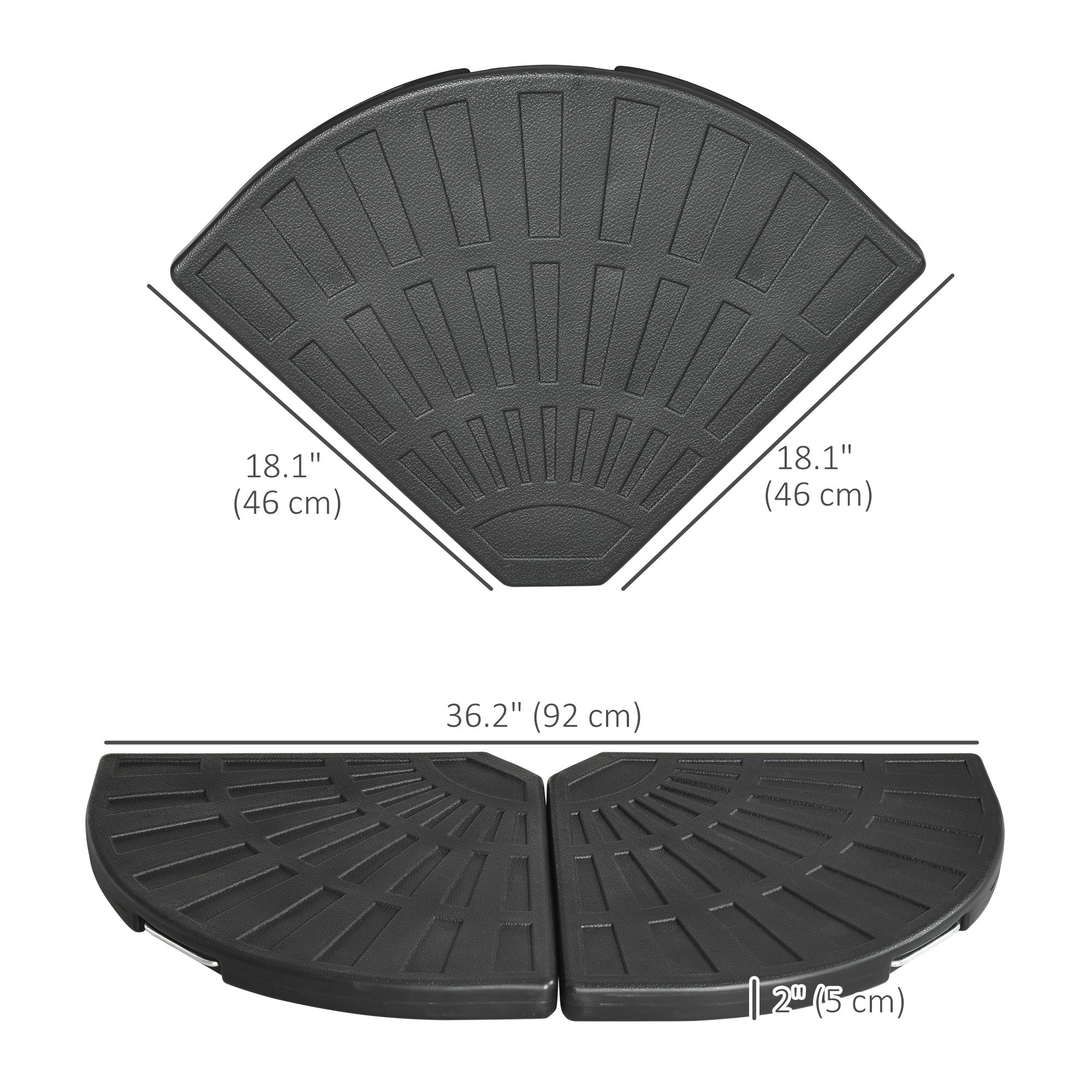 Outsunny 2-Piece Umbrella Weights for Cantilever Parasols with Handles, Heavy Duty Parasol Base Weights for Cross Base, Black