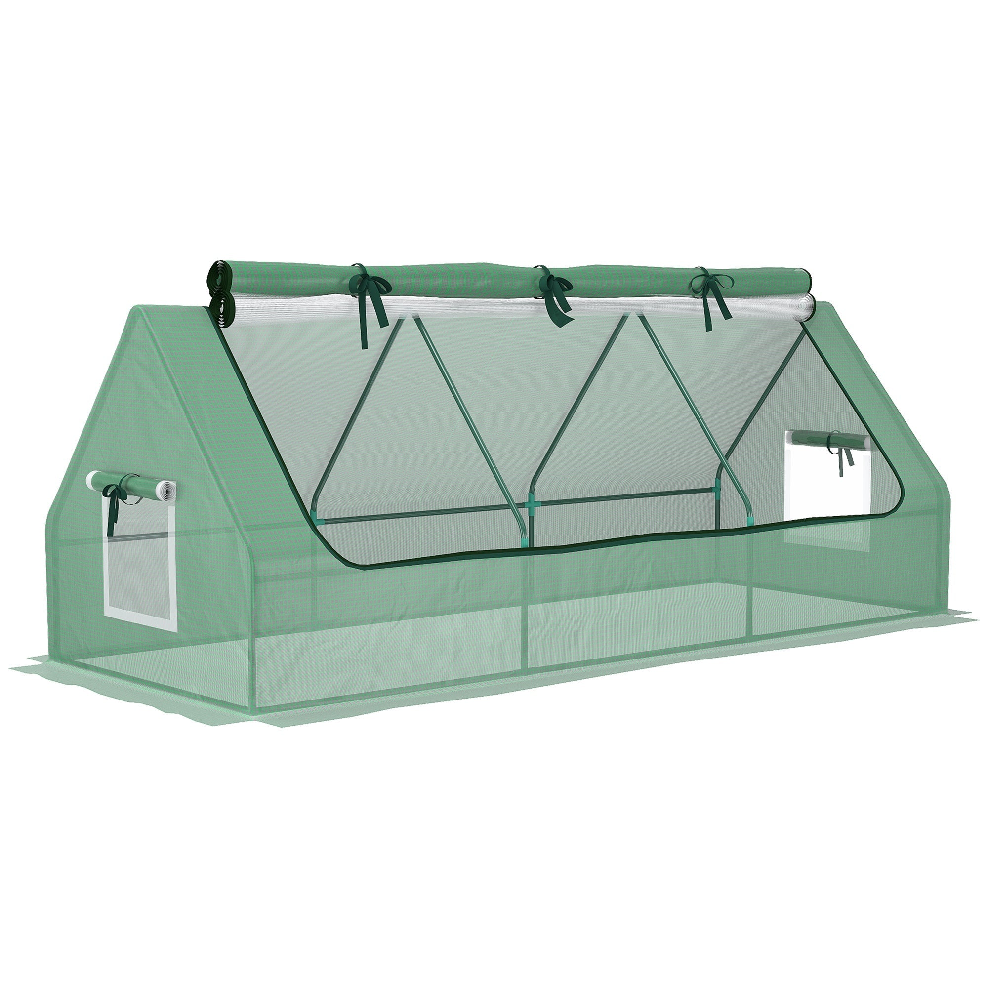 Outsunny Compact Portable Greenhouse Mesh Windows Indoor Outdoor Gardening 94.5" x 35.4" x 35.4" Green