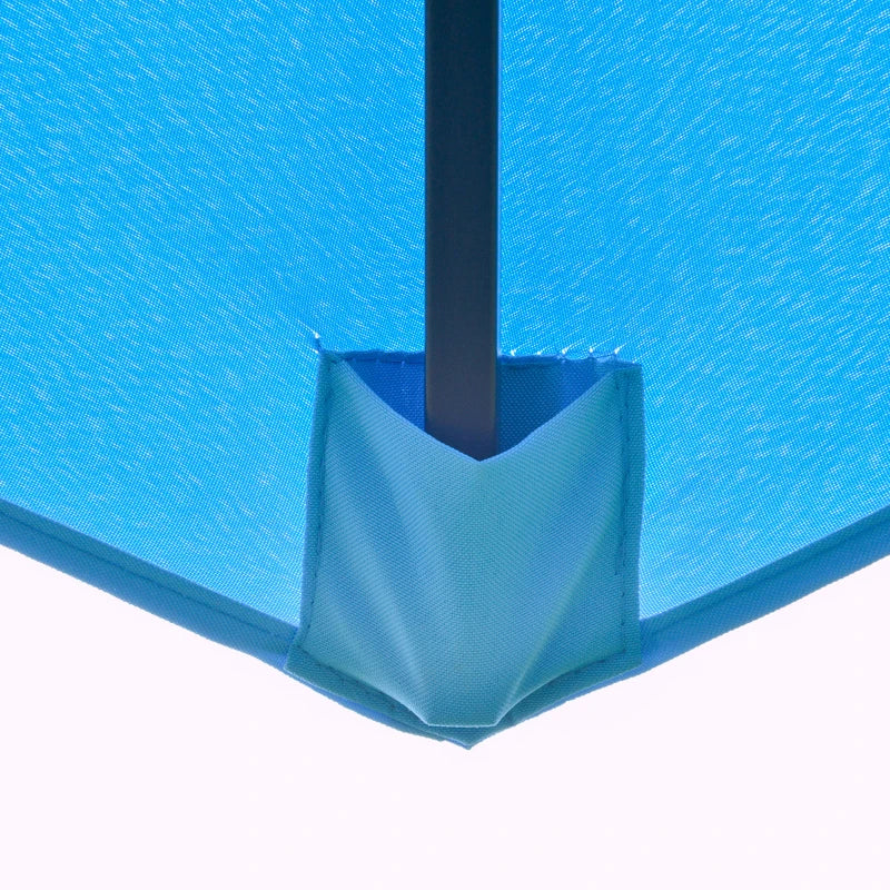 9FT 3 Tiers Patio Umbrella Outdoor Market Umbrella with Crank, Push Button Tilt for Deck, Backyard and Lawn, Sky Blue