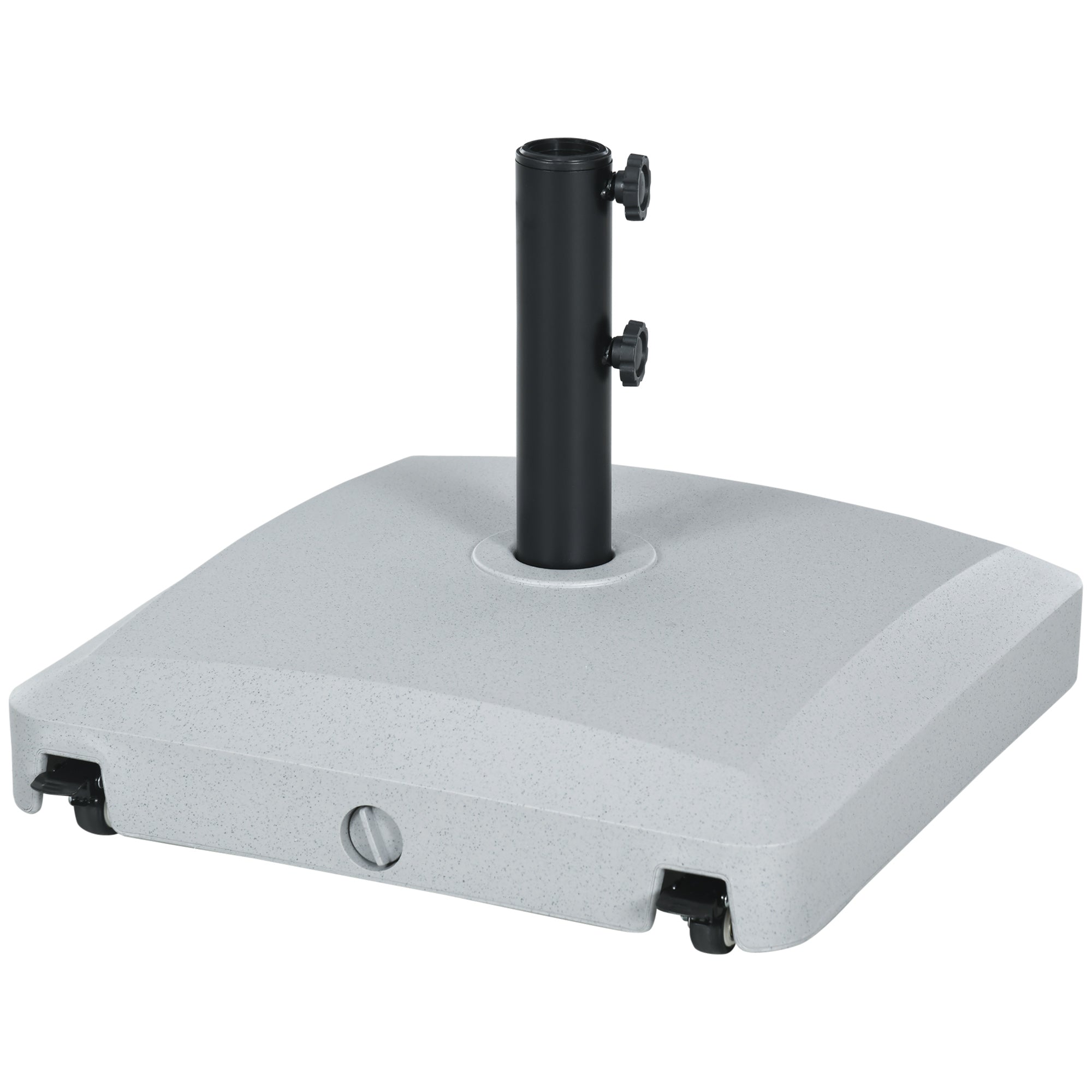 Outsunny 66lb Garden Umbrella Stand: Heavy Duty Water/Sand Fillable Holder Light Grey