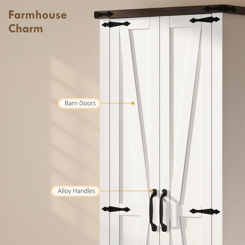 71" Pantry Cabinet, Kitchen Storage Cabinet with Adjustable Shelves, 2 Doors and Drawer for Dining Room, White