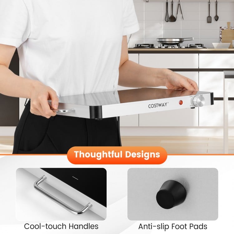 Electric Warming Tray Food Warmer with Adjustable Temperature Control