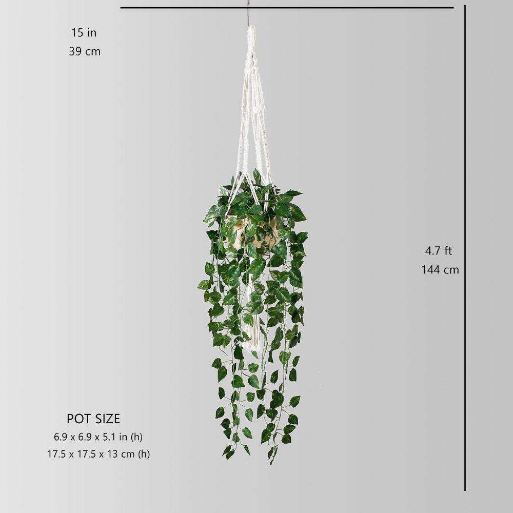 Elrey Faux Potted Macrame Hanging Plant (4.7 Feet)