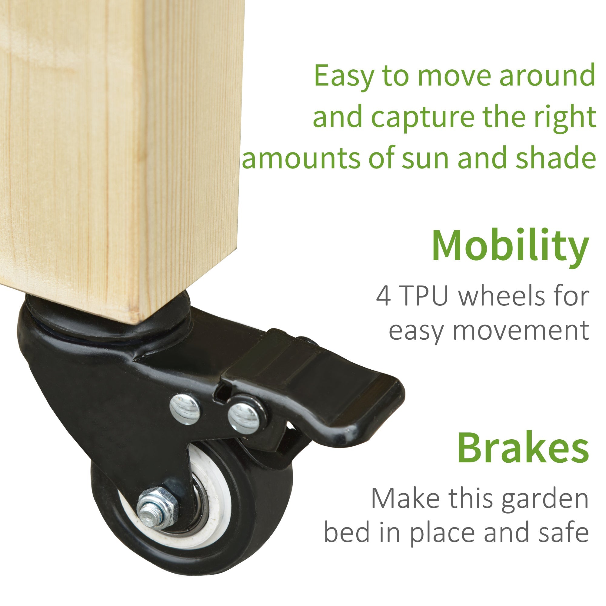 Outsunny Raised Garden Bed Mobile Elevated Wood Planter Box w/ Lockable Wheels Storage Shelf for Herbs and Vegetables Backyard