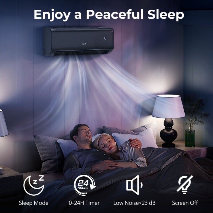 GreyVolt Series Energy Star Certified 12000 BTU 21 SEER2 208-230V Mini Split Air Conditioner and Heater Gray