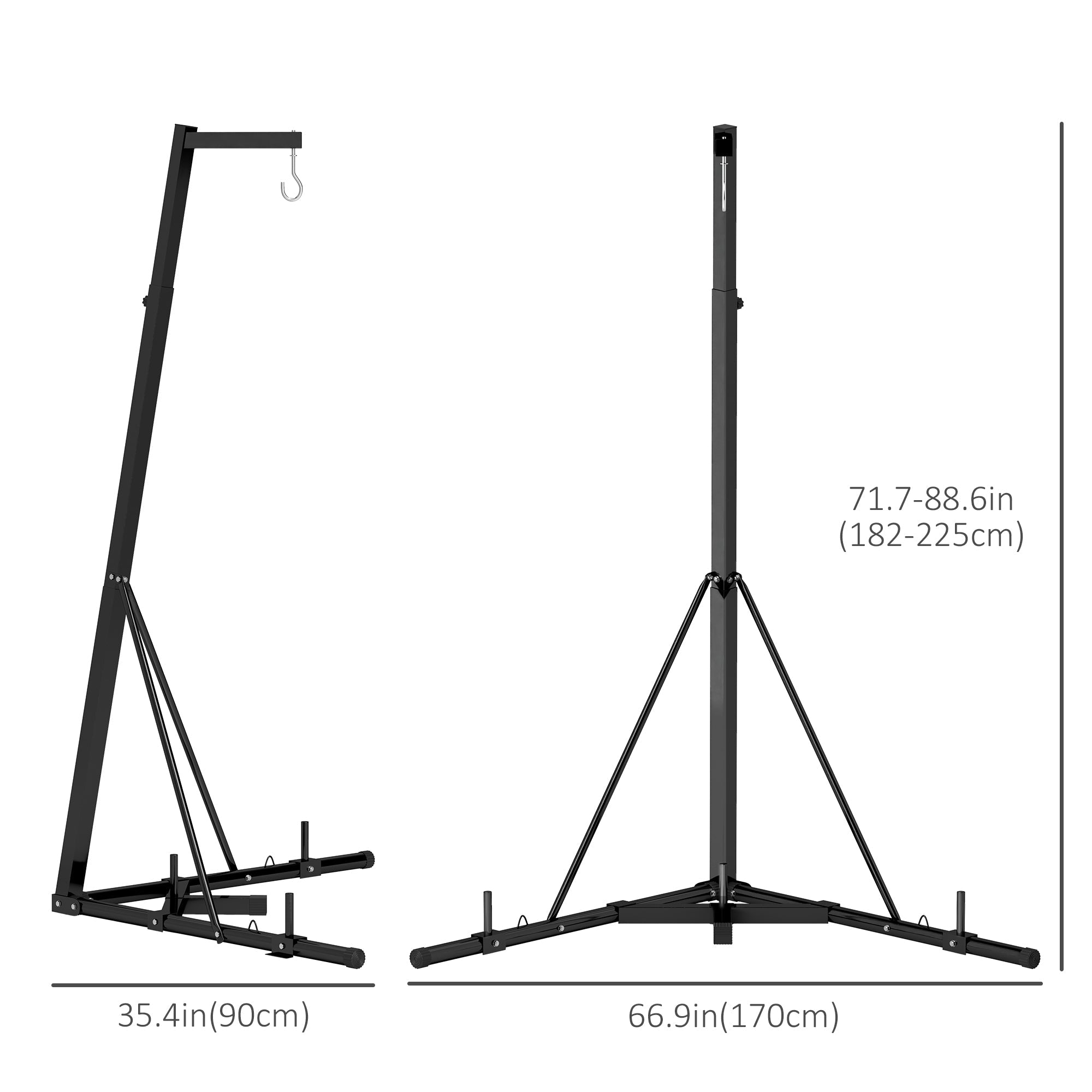 Soozier Adjustable Height Punching Bag Stand Foldable Heavy Bag Stand with Weighted Base for Boxing Training Home Gym