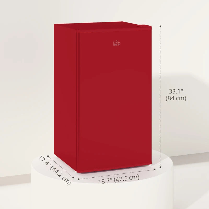 Compact Refrigerator, Mini Fridge with Freezer, Adjustable Shelf, Mechanical Thermostat and Reversible Door, Red