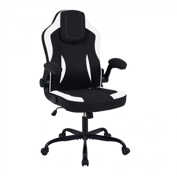 Ergonomic Computer Office Chair with 90° Flip-up Armrests-Black