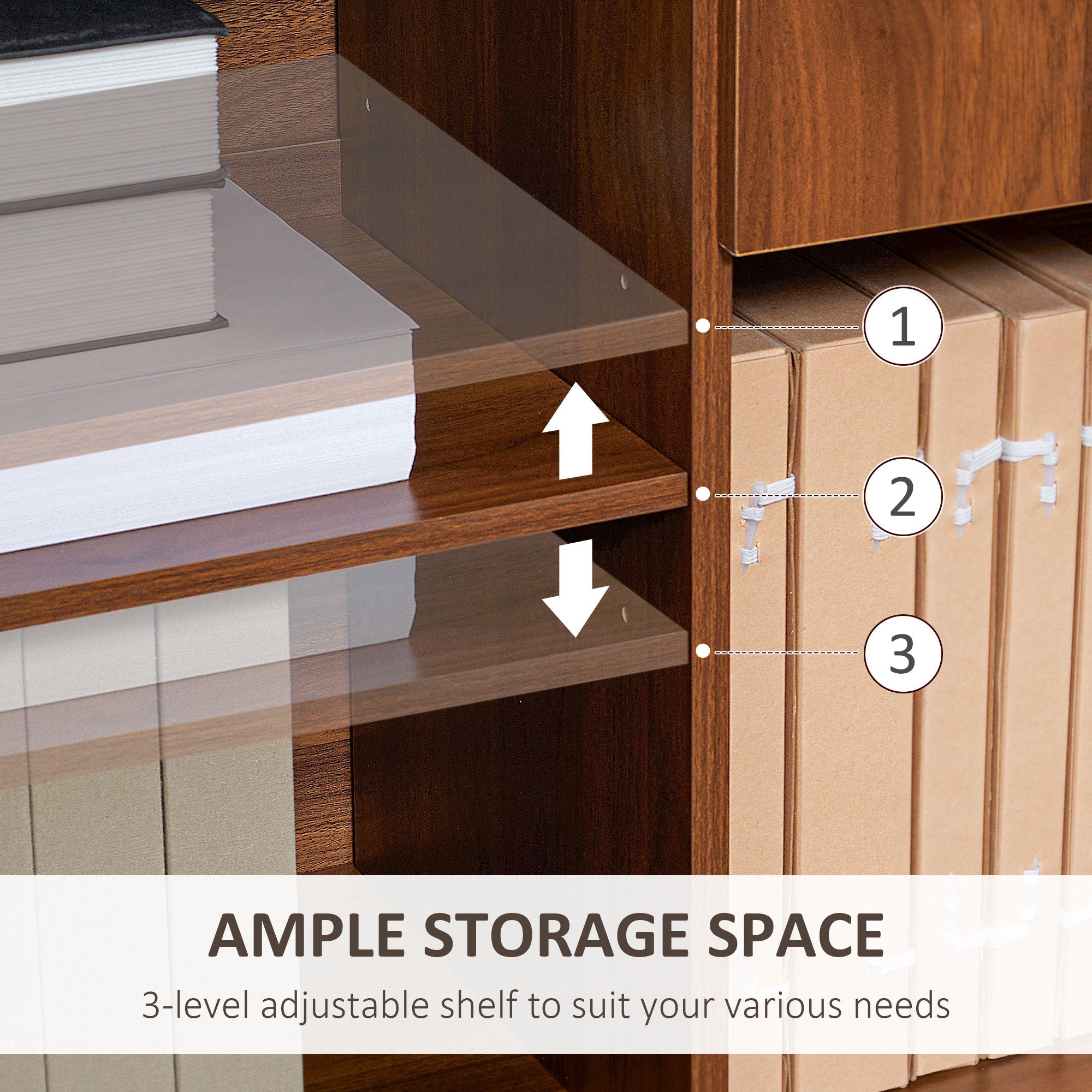 HOMCOM Kitchen Cabinet Storage Sideboard with Drawer Adjustable Shelves Enclosed Cabinet for Living Room Dining Room White