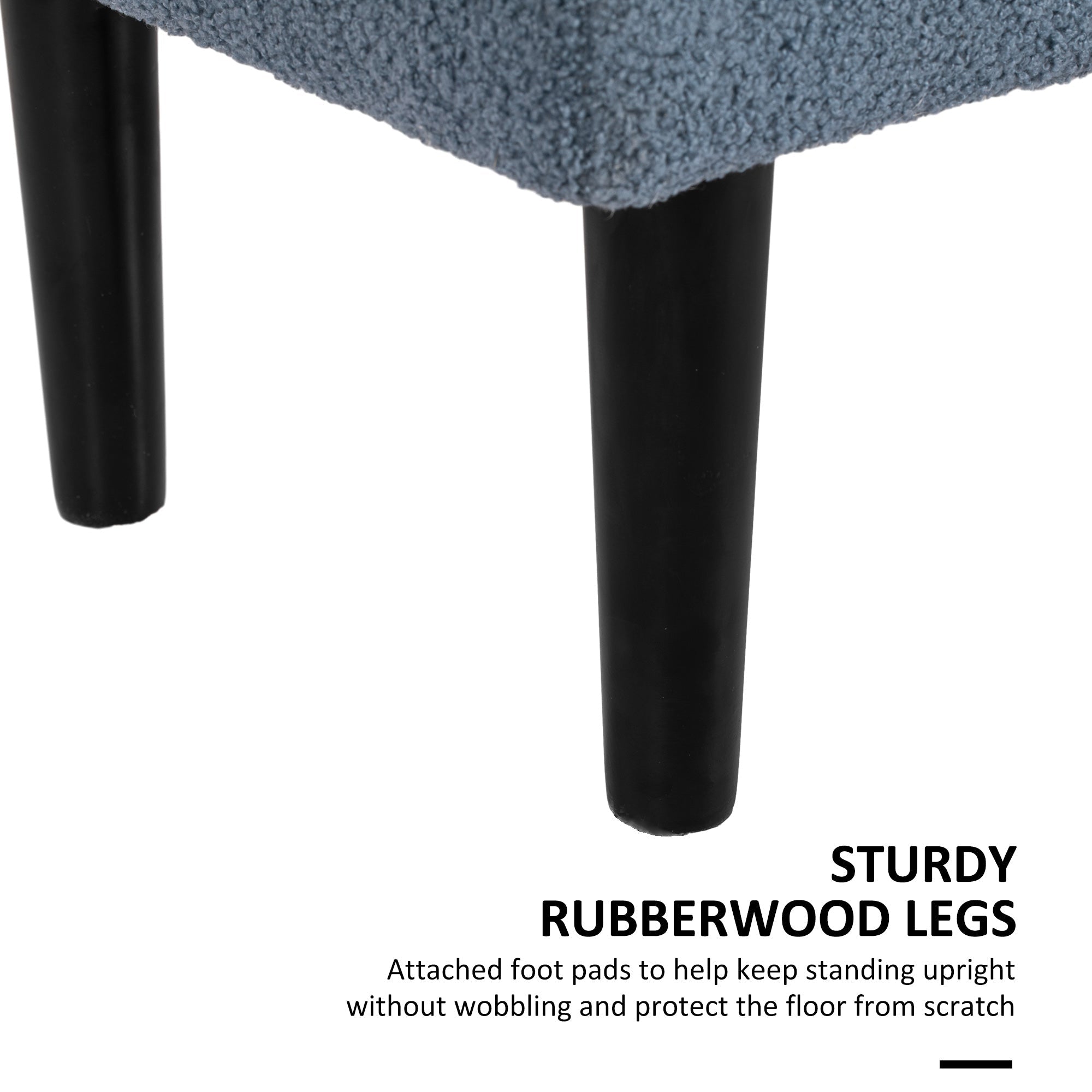 HOMCOM Modern Storage Bench, Ottoman with Storage and Lamb's Wool Upholstery for Living Room, Bedroom, Blue