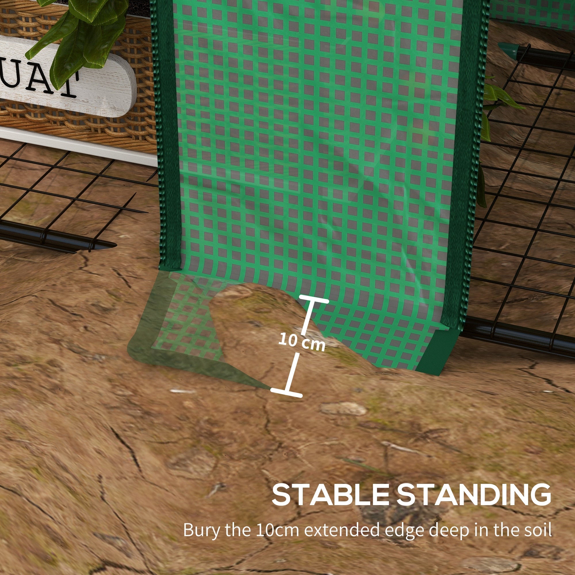 Outsunny Compact Portable Mini Greenhouse with 3 Tier Shelves Reinforced PE Cover Roll-up Door for Garden 56.3" x 18.1" x 59.4"