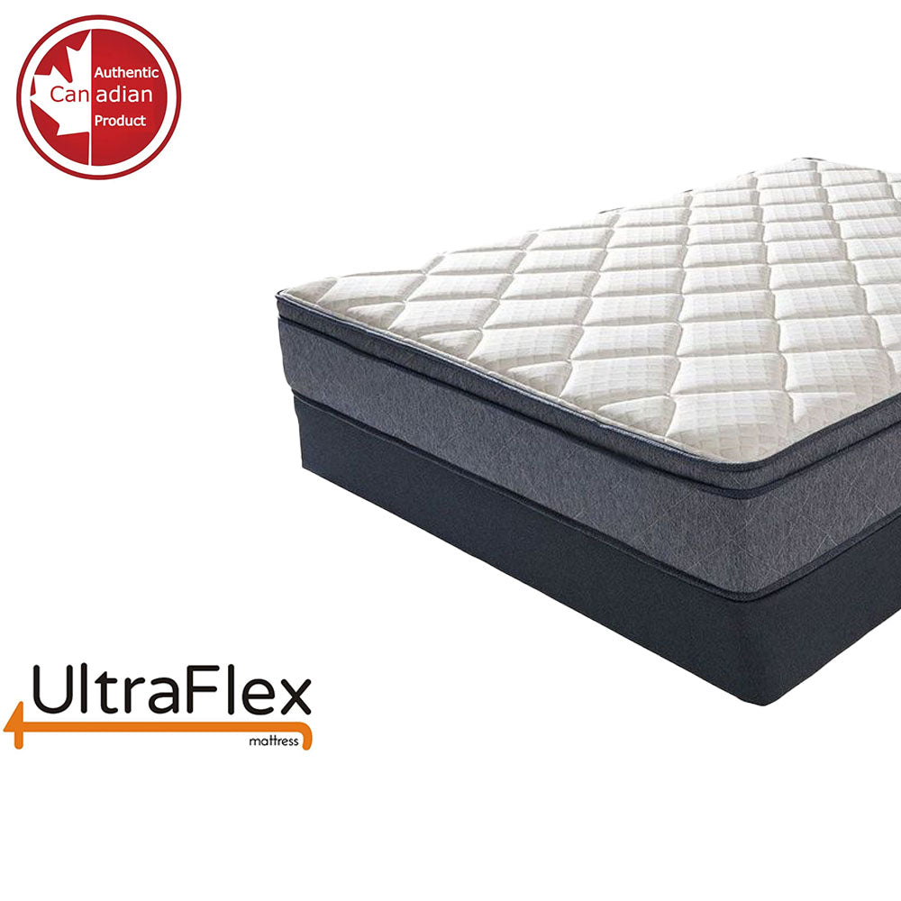 UltraFlex® DELIGHT-Mattress and BoxSpring Set Advanced Orthopedic Support, High-Density Pressure Relief Foam, Multiple Posture Spinal Support, Motion Transfer Pockets, CoolGel Eco-Friendly Mattress (Made in Canada)