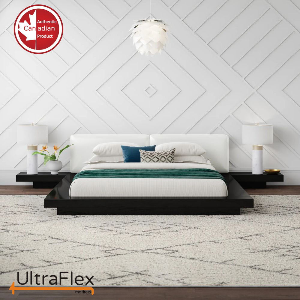 UltraFlex® DELIGHT-Mattress and BoxSpring Set Advanced Orthopedic Support, High-Density Pressure Relief Foam, Multiple Posture Spinal Support, Motion Transfer Pockets, CoolGel Eco-Friendly Mattress (Made in Canada)