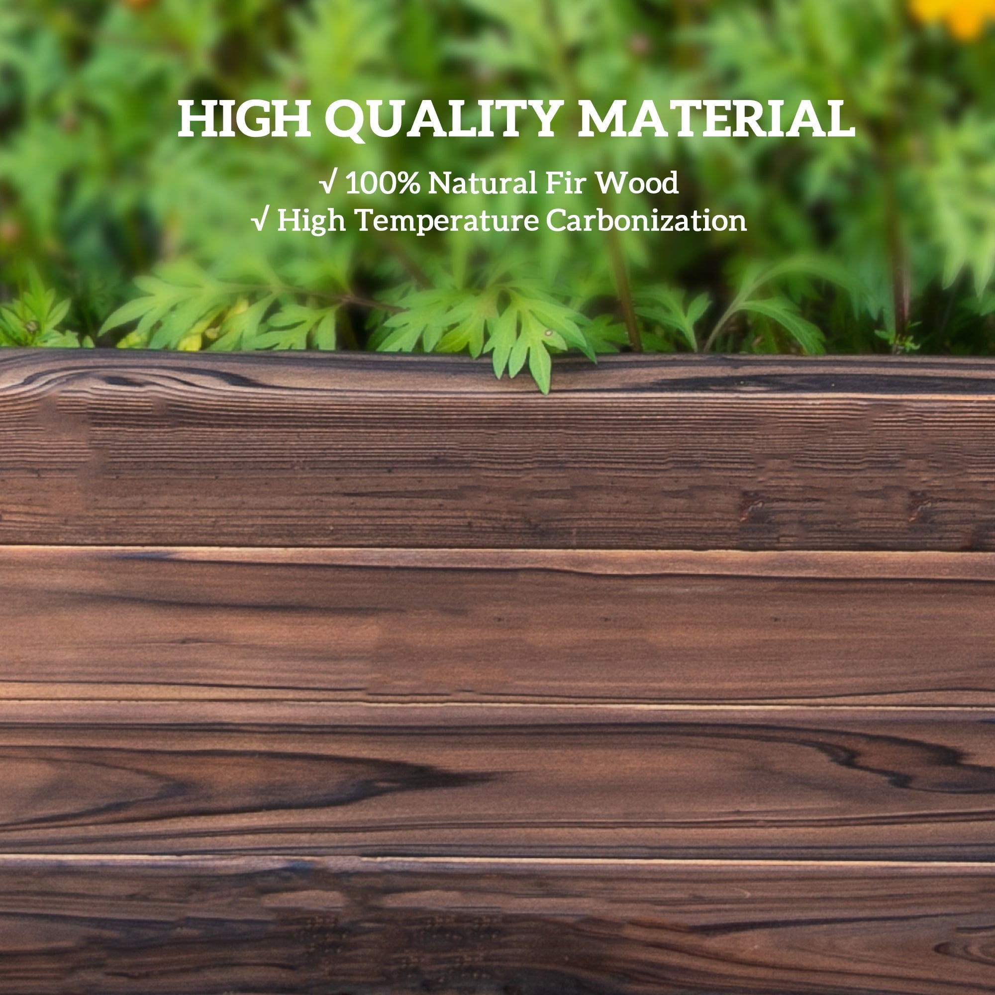 Outsunny Wooden Raised Garden Planter Box: Outdoor Patio Grow Containers for Plants, Flowers & Veggies