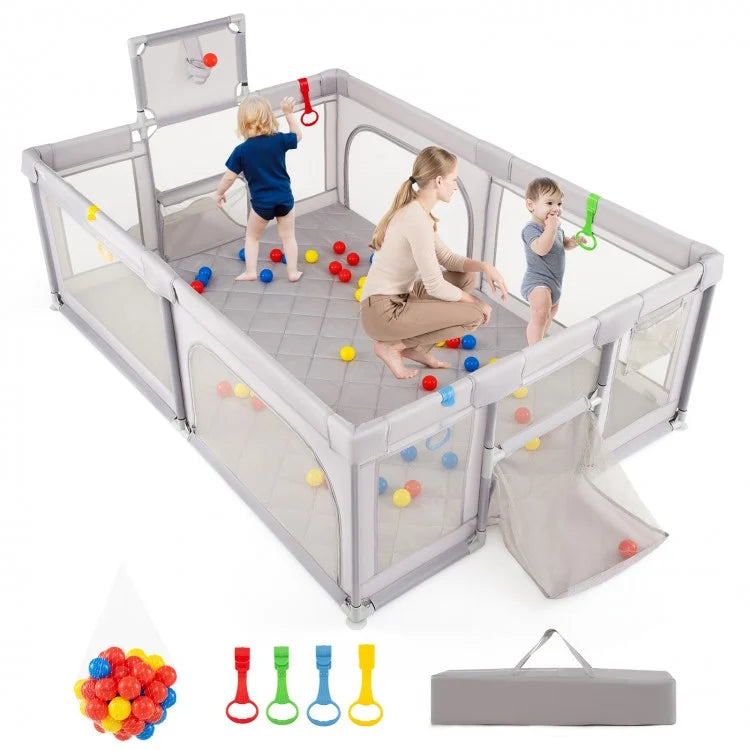 Large Baby Playpen with Mat and Ocean Balls- 2 Colours
