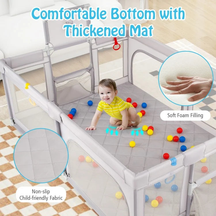 Large Baby Playpen with Mat and Ocean Balls- 2 Colours