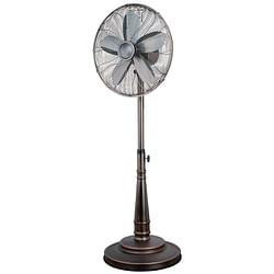 Optimus 16 Inch Retro Oscillating Stand Fan with Oil Rubbed Bronze Finish - Free Shipping